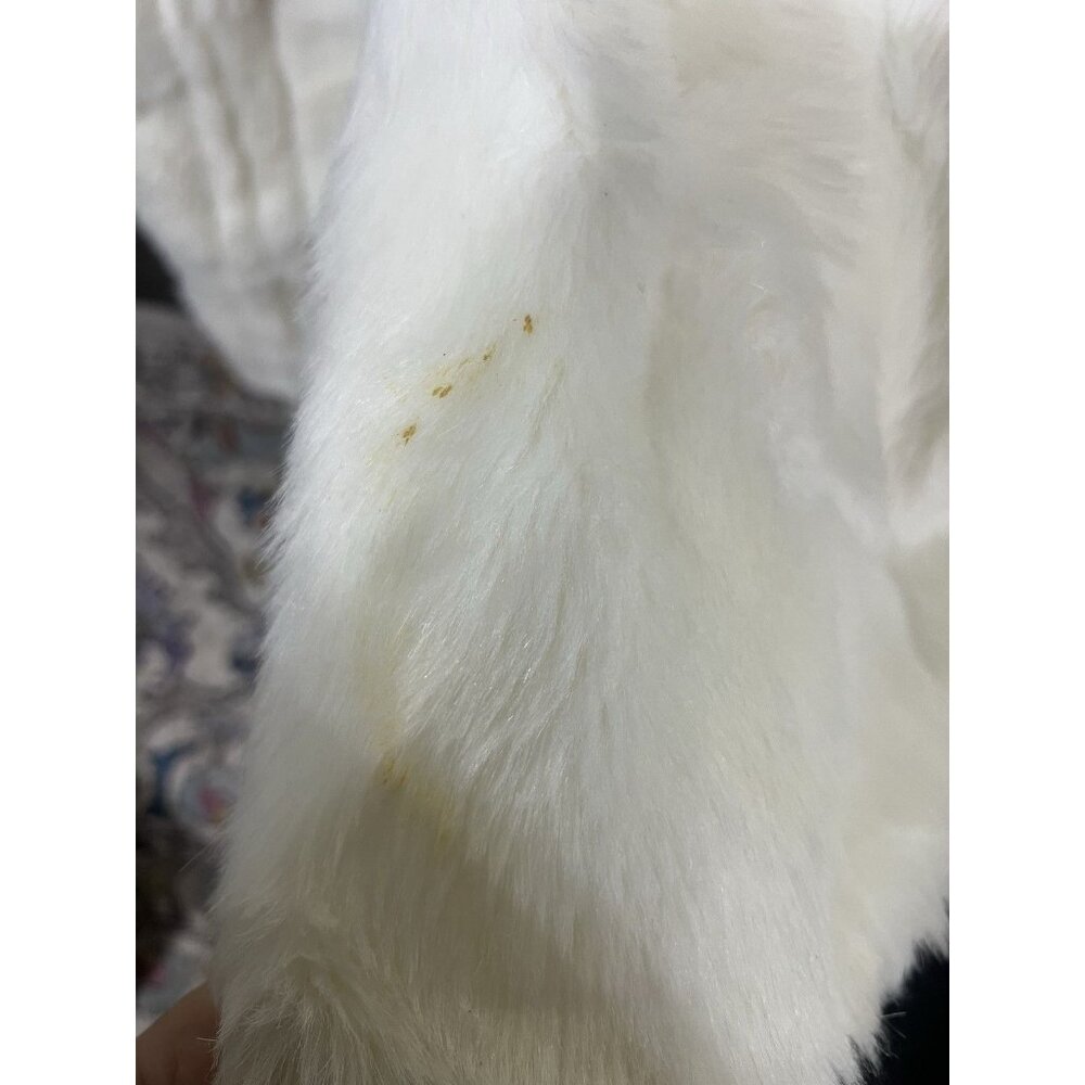 Vintage Christian LaCroix Full Length Faux Fur Cream Jacket Mob Wife 2XL - Picture 7 of 10